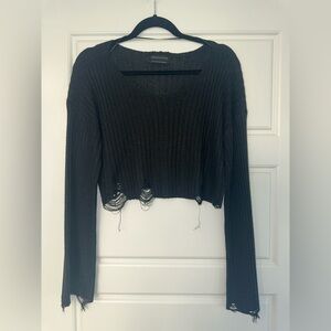 Urban Outfitters distressed sweater, black, size small